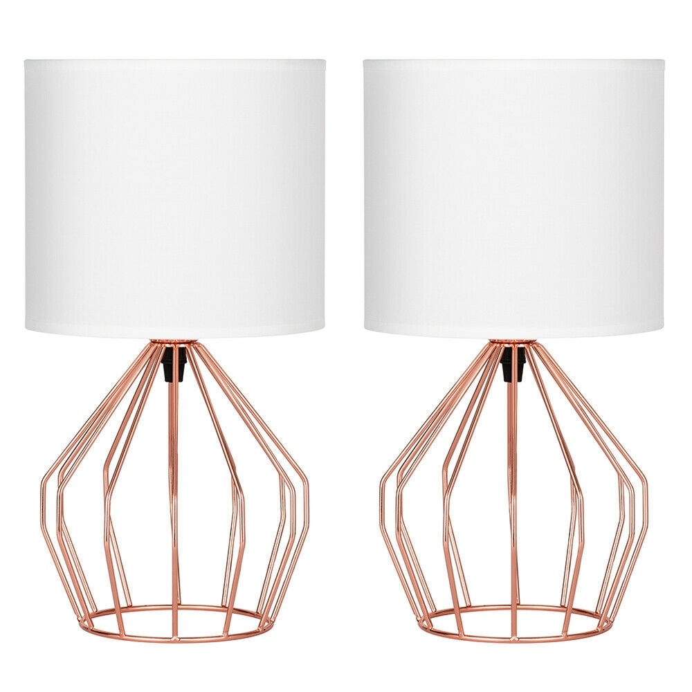 White and rose deals gold lamp shade