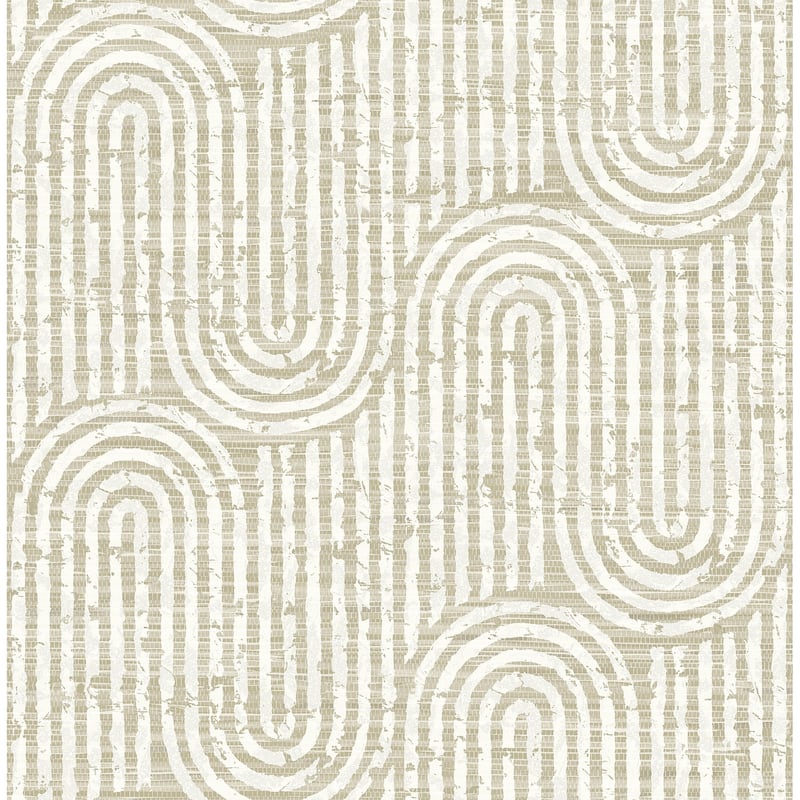 Scott Living Trippet Light Brown Zen Waves Wallpaper