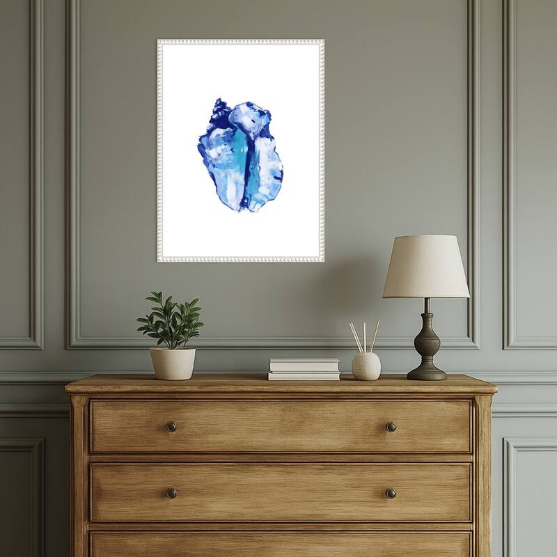 Blue Seashell On White Background No. 1 by Cartissi (18 x 24 in.), Framed Canvas Wall Art Print