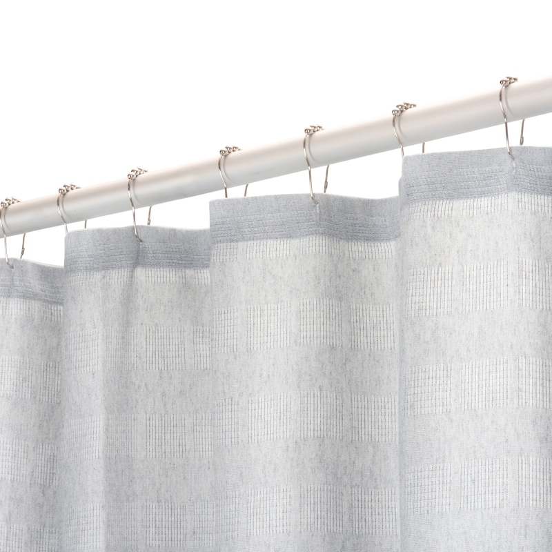 French Connection Grey Cotton Blend 13 Piece Shower Curtain Set 72x72