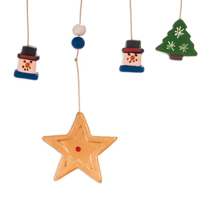 Novica Handmade Christmas In The Woods Ceramic Wall Art