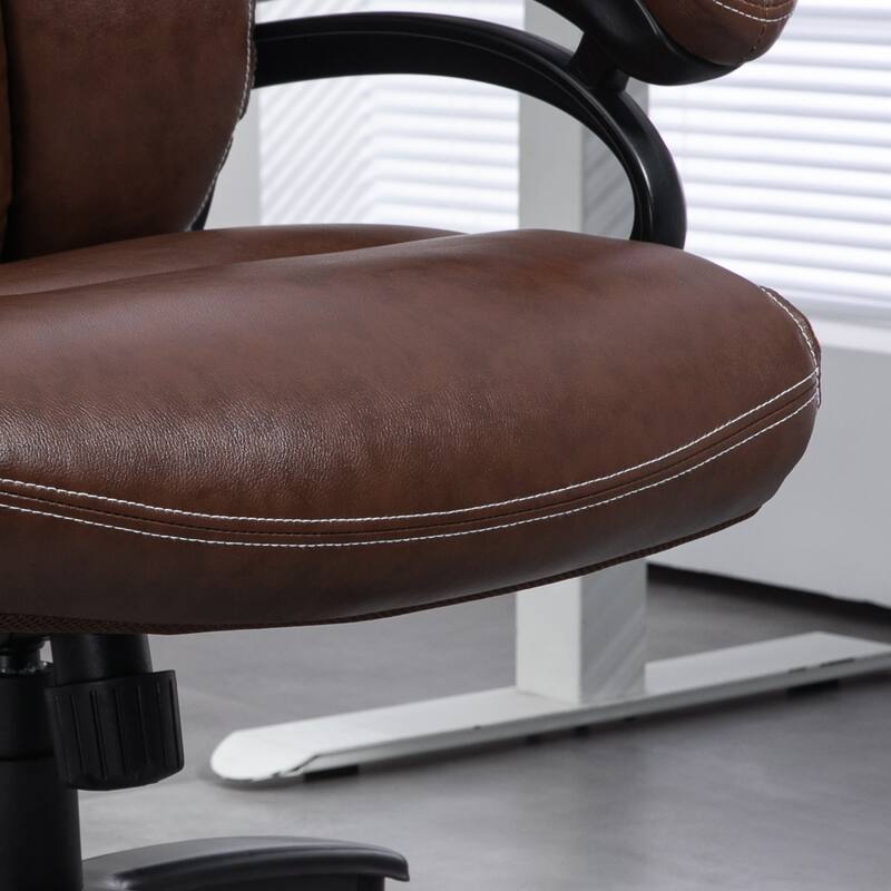 Modern PU Leather Office Chair High Back Office Chair with Spring System Height Adjustable and Tilt, for Office