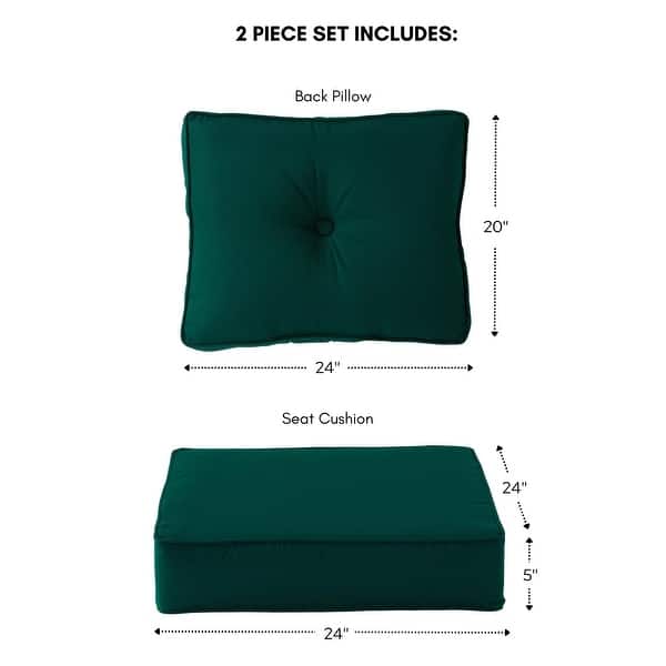 dimension image slide 11 of 12, Sunbrella 2-Piece Premium Deep Seat Outdoor Cushion Set