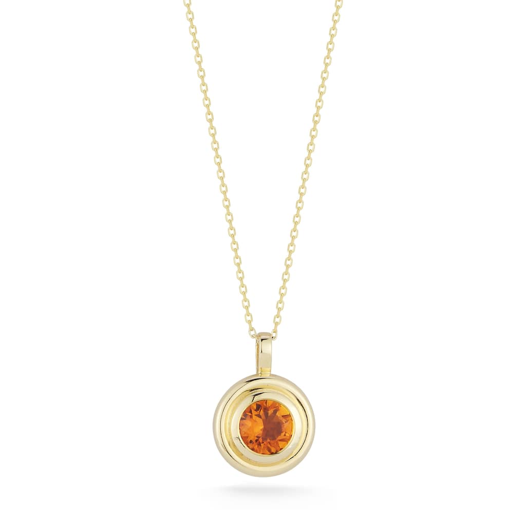 Soleil 14K Gold Gemstone Round Pendant Necklace
