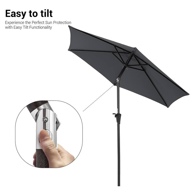 BONOSUKI Patio 7.5FT Market Umbrellas Table Umbrella With Tilt Button