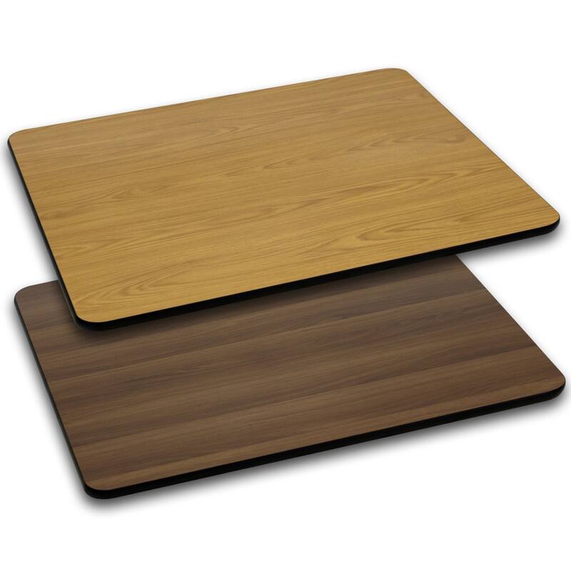 30" x 48" Rectangular Table Top with Reversible Laminate Top - Natural/Walnut