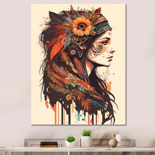 Designart "Portrait Of A Bohemian Woman III" Boho Woman Wall Art Prints ...