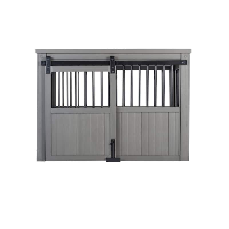 New Age Pet™ ECOFLEX® Homestead Sliding Barn Door Dog Crate - Extra Large - Grey