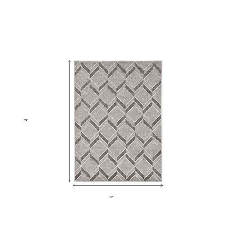 Altomi Abstract Shapes Weather Resistant Trendy Modern Outdoor Rug - 3' x 5'