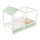 preview thumbnail 5 of 7, Twin Size House Bed Modern Wood Canopy Bed with Roof, Window and Large Drawer