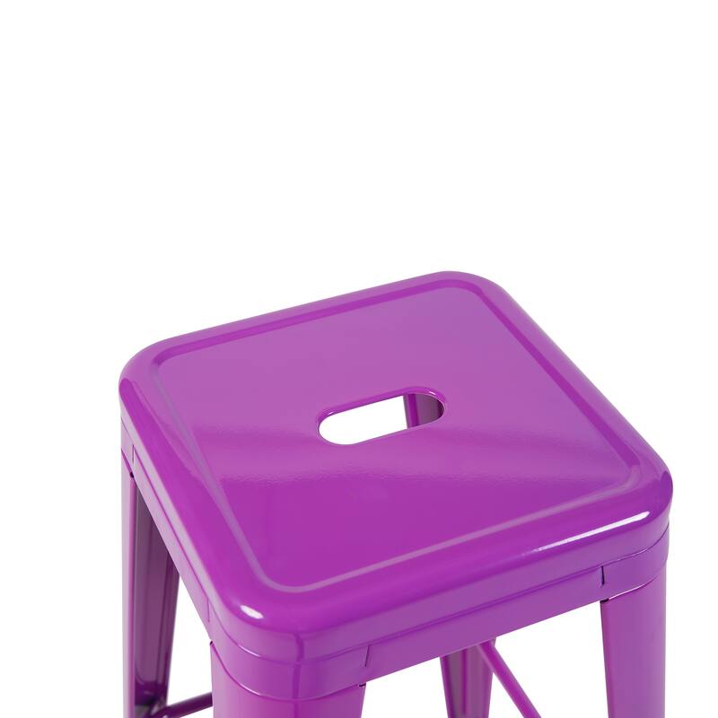 AC Pacific 24 Inch Industrial Stackable Metal Counter Stools Set of 2