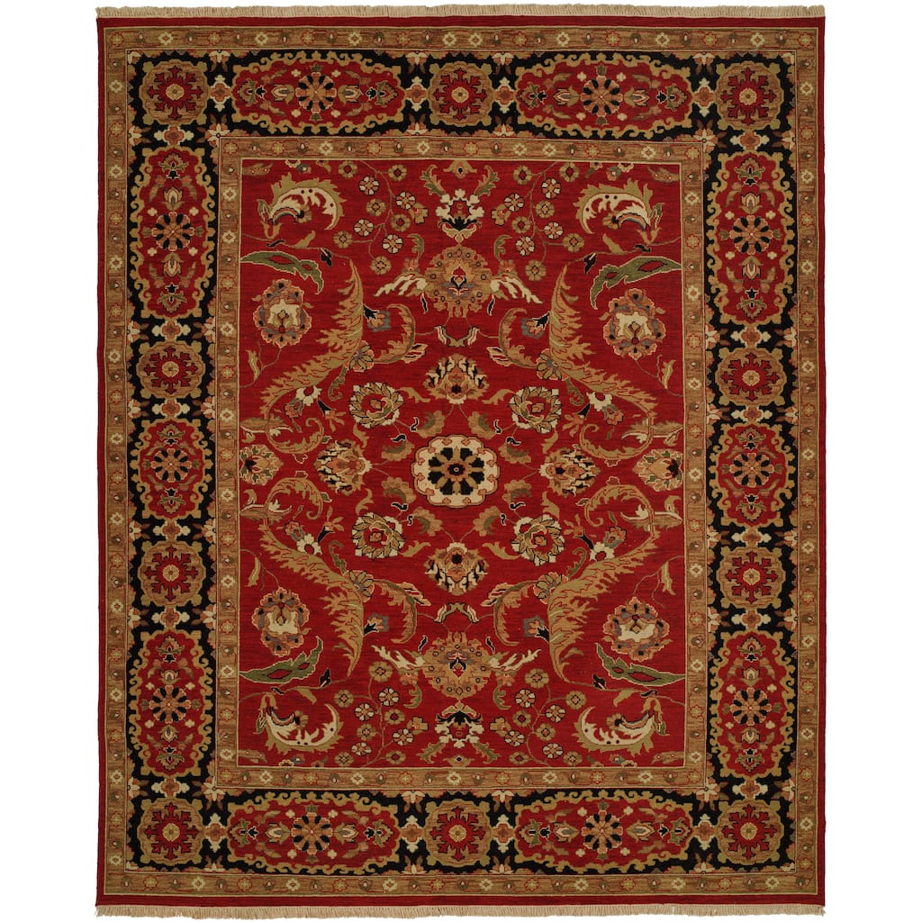 Traditional Red Flatweave Wool Area Rug
