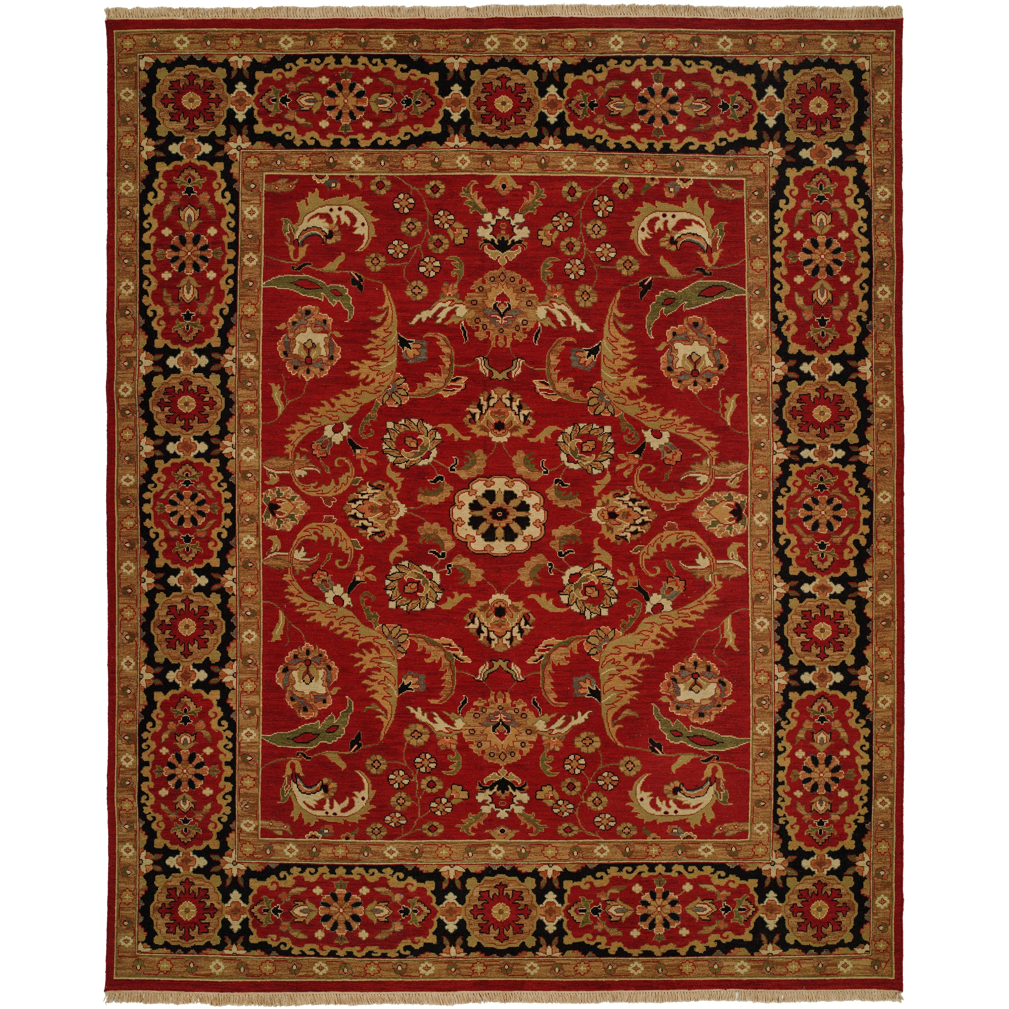 Traditional Red Flatweave Wool Area Rug