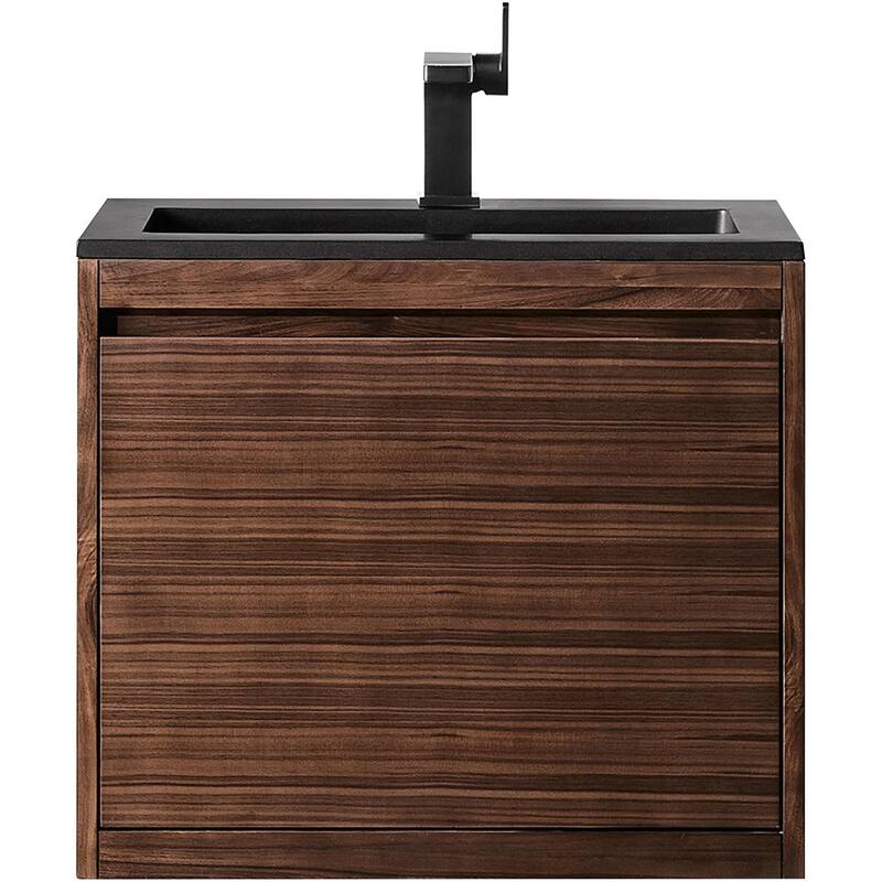 James Martin Vanities 805-V23.6-CH Mantova 24" Wall Mounted Single - Mid-Century Walnut - Walnut Finish
