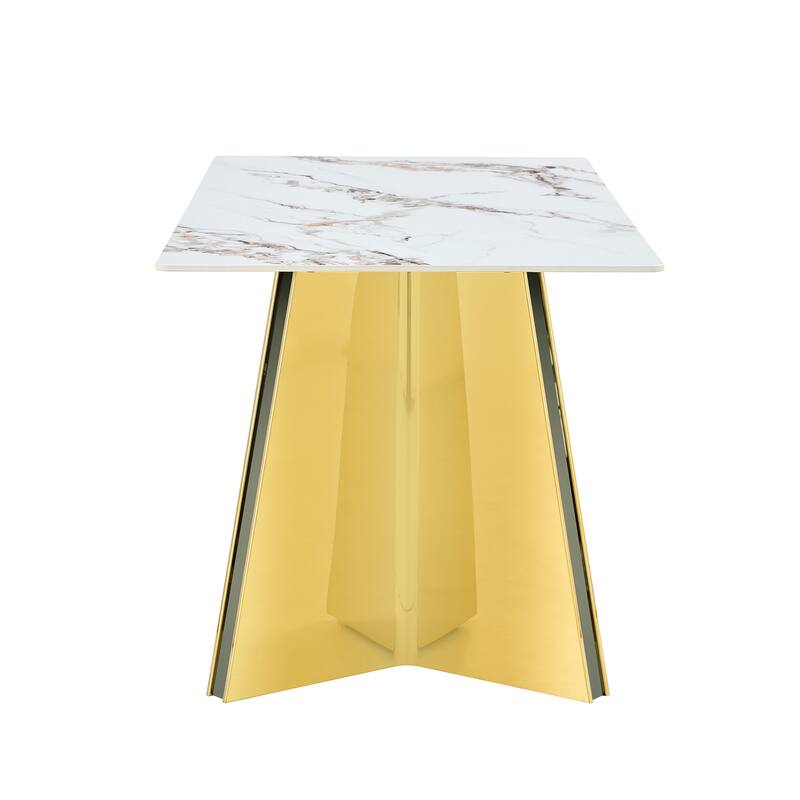 Roomfitters Rock Slab Dining Table with Pandora Pattern and Silver Stainless Butterfly Legs for Modern Interiors