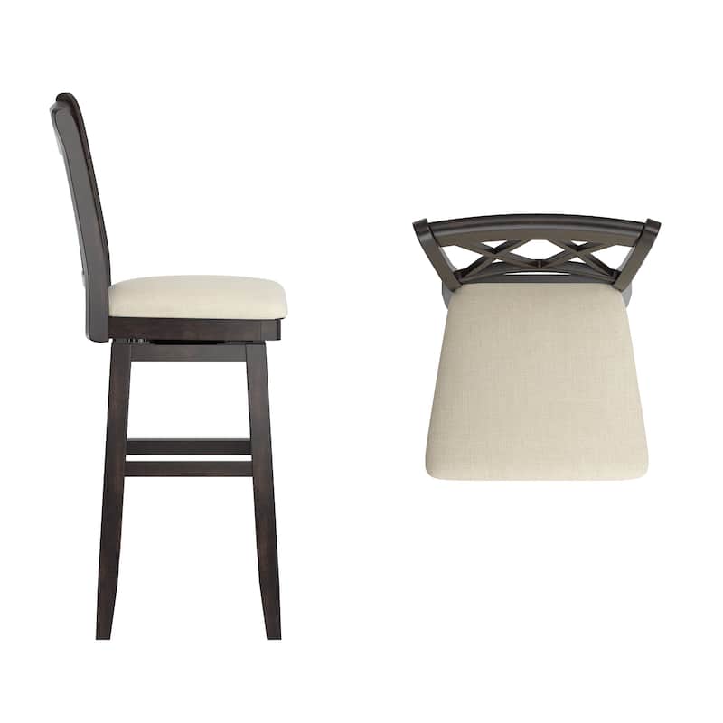 Ronda Double X-Back Wood Swivel Chair