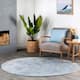 Nuloom Loni SuperiorWash Solid Machine Washable Shag Area Rug - 4' Round - Light Blue - Round