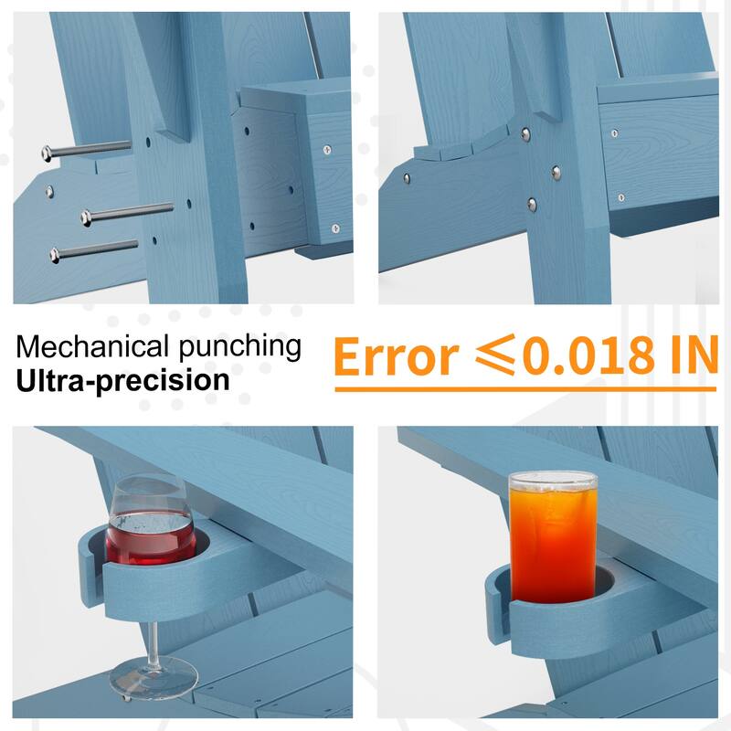 WINSOON Adirondack Chair Weather Resistant with Cup Holder
