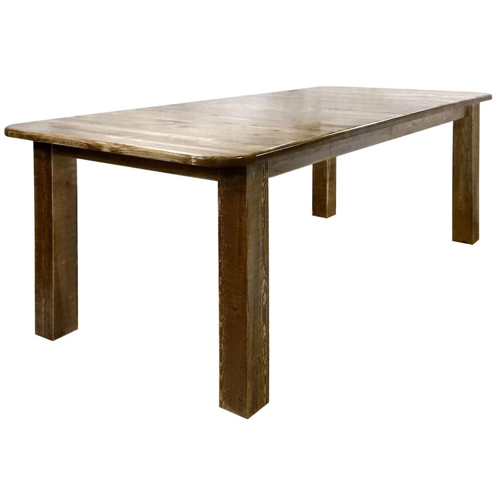 Extendable Wood Dining Table with Leaves - Rustic Kitchen Table for Family Dining Room Seating - 40