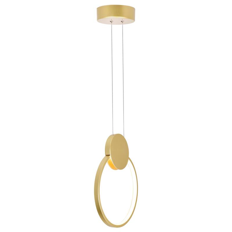 Pulley Integrated LED 10in Satin Gold Mini Pendant - Satin Gold