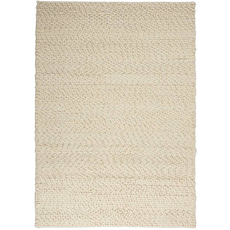 Calvin Klein Riverstone Modern Textured Loop Solid Wool Area Rug