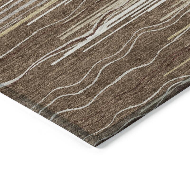 HomeRoots Striped Transitional Rectangle Outdoor Rug