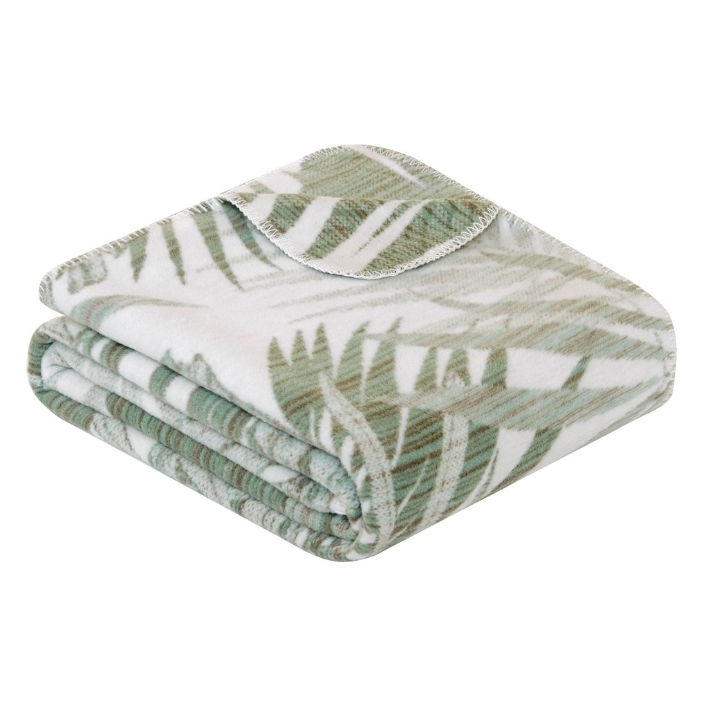 IBENA Tropical Palm Leaves Throw Blanket 'Honolulu'