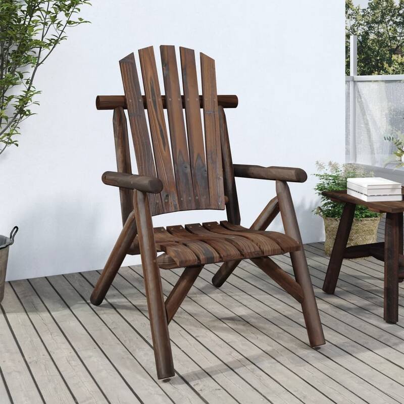 vidaXL Patio Chair 26.8"x33.9"x40.6" Solid Wood Spruce - 26.8" x 33.9" x 40.6" - Brown