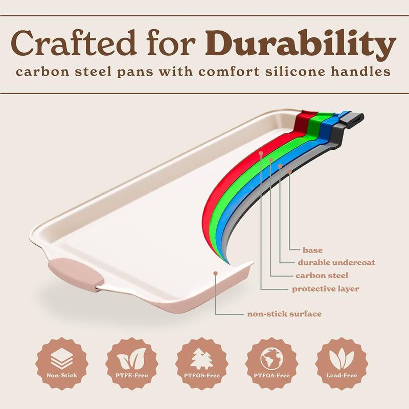 Country Kitchen Nonstick Stackable Bakeware Set - Durable, Easy Release Baking Set- 22 Pc. Includes Silicone Muffin Cups