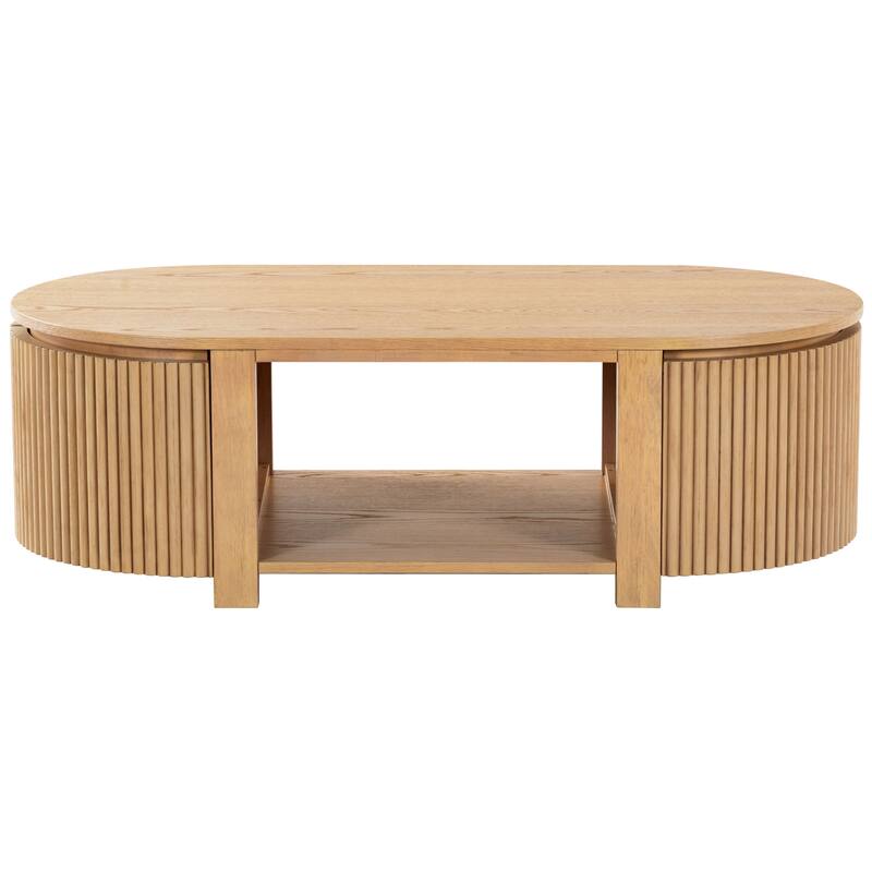 SAFAVIEH Couture Shelbie Reeded Oval Coffee Table, Fully Assembled - 51"W x 25"D x 16"H
