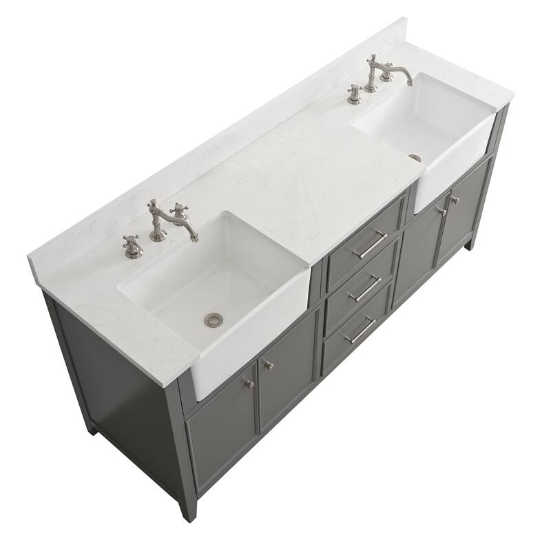 Sudio Design Bathroom Vanity Casey Collection. - 72" Double Sink - Gray