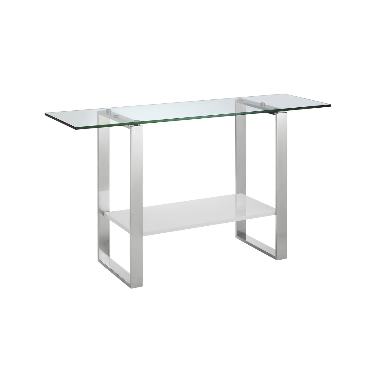 Casabianca Home CLARITY Collection  Console Table by  (Glass - White)
