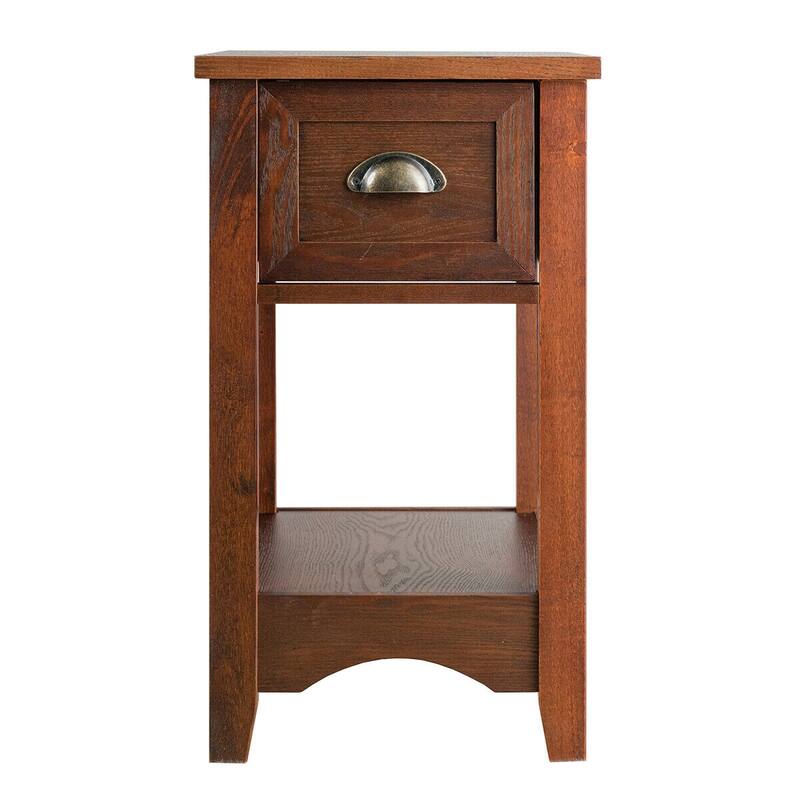 Gymax Contemporary Chair Side End Table Compact Table w/ Drawer
