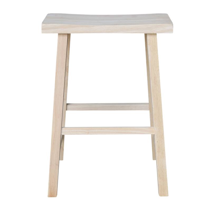 International Concepts Solid Wood Saddle Seat Dining Stool
