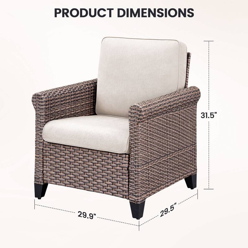Pocassy Outdoor Sofa Swivel Chairs Patio Chair Funiture Set