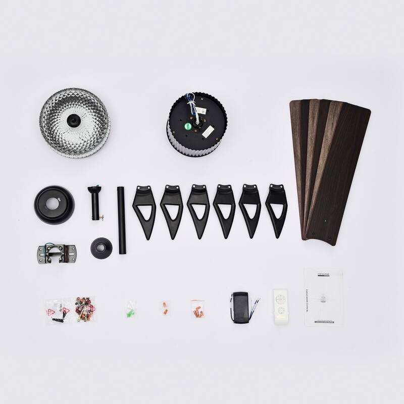 52 in. Smart Indoor Gold Ceiling Fan with Integrated LED with 6 Plywood Blade and Remote Control