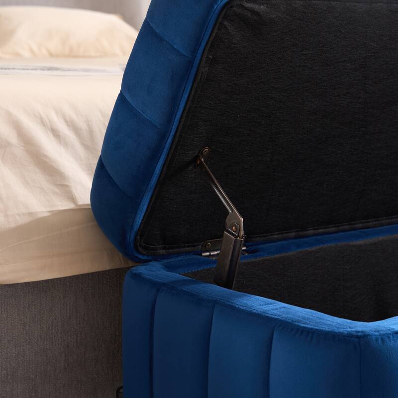 49.2"W Modern Storage Bench,Bedroom Ottoman Bench with Metal Legs