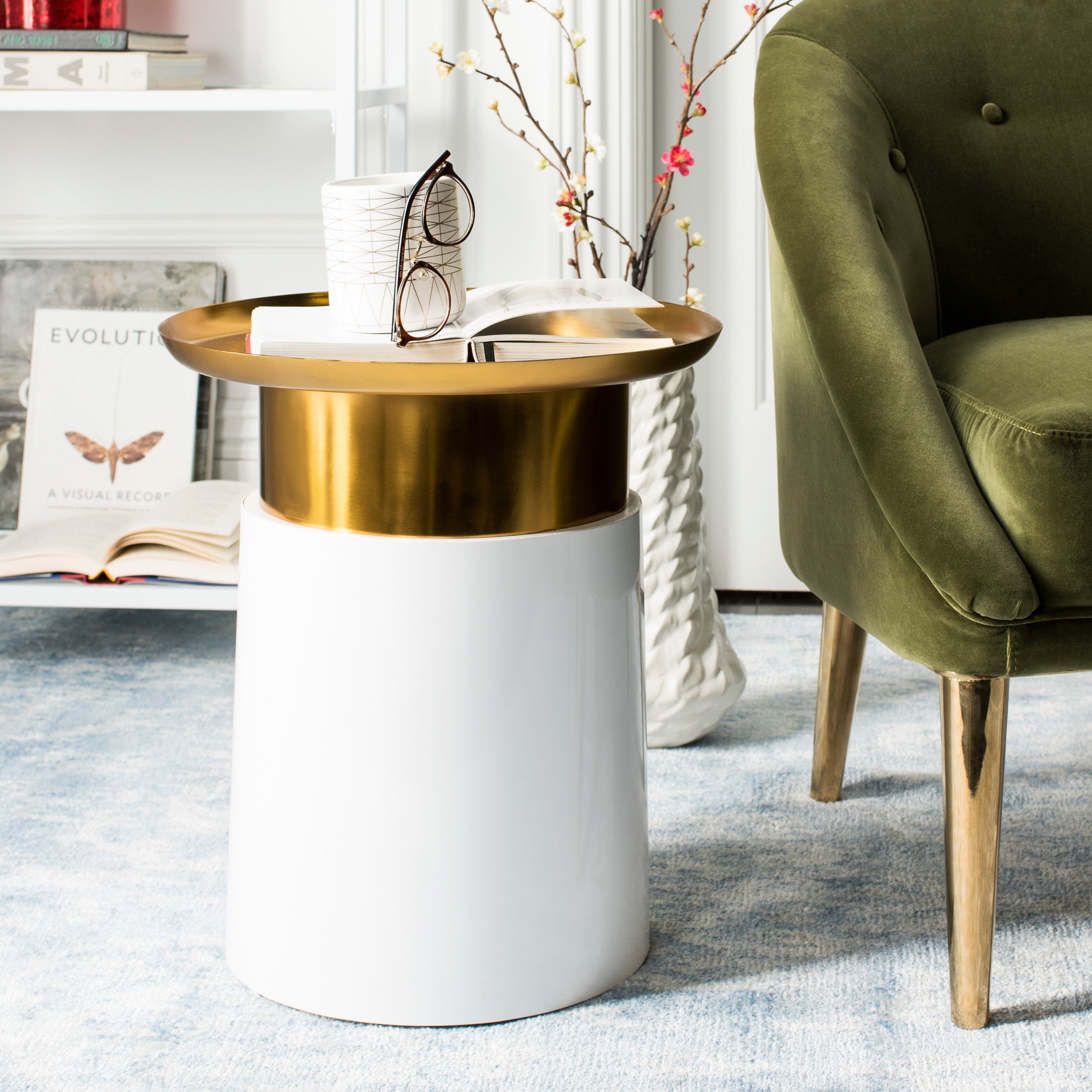SAFAVIEH Ellada Glam Metal Side Table, Gold, Fully Assembled - 16Wx16Dx17H