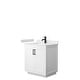preview thumbnail 166 of 168, Miranda Single Vanity Set, Cultured Marble Top, No Mirror 30-Inch Single - White, Black Trim, Carrara Cultured Marble Top