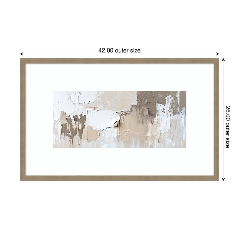 Textured Silence No. 2 by Irena Orlov Wood Framed Wall Art Print - Florence Light Brown - 42 x 26 in