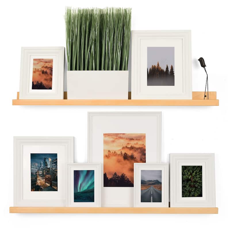 Rustic State Ted Picture Ledge Set of 2 Wall Mounted Shelves 36 Inch