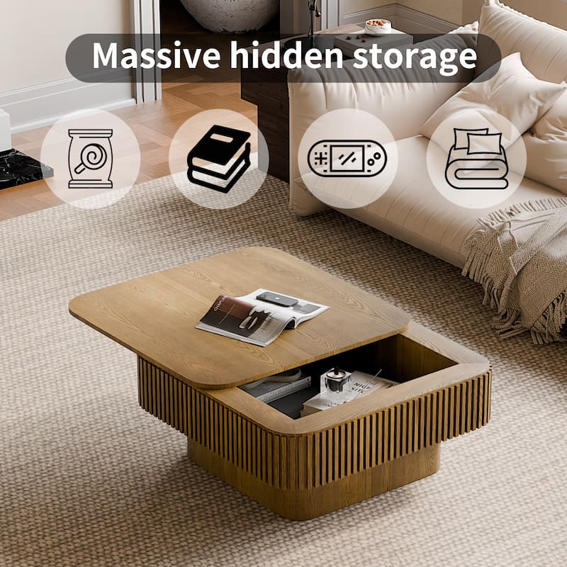 31.5'' Square Coffee Table with Storage