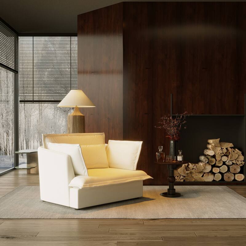 Modern Single Seat Sofa Chair with Plush Cushions Accent Lounge Chair