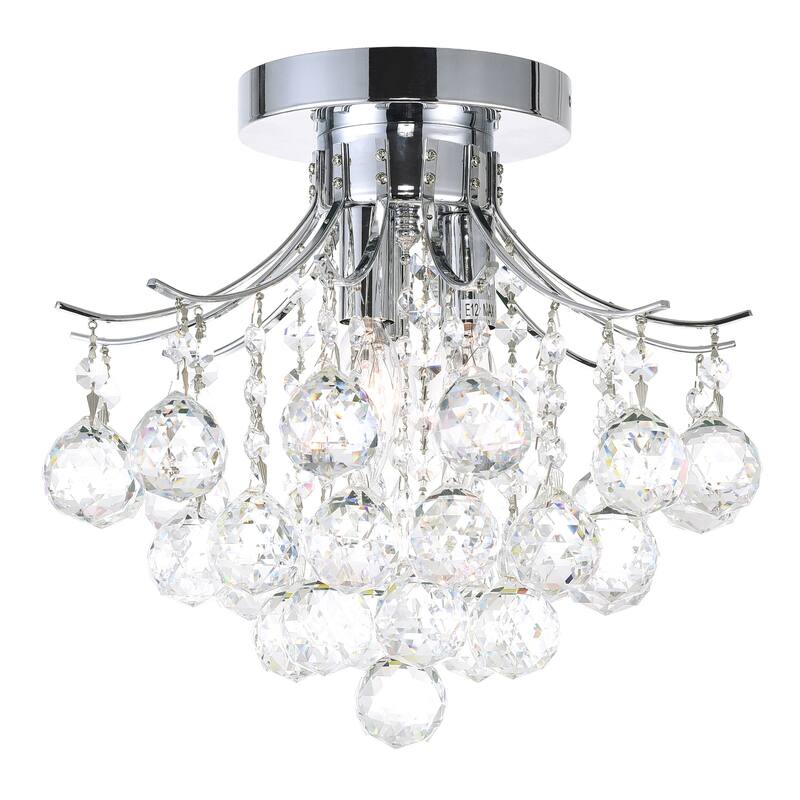 Princess 3 Light Flush Mount With Chrome Finish - Chrome