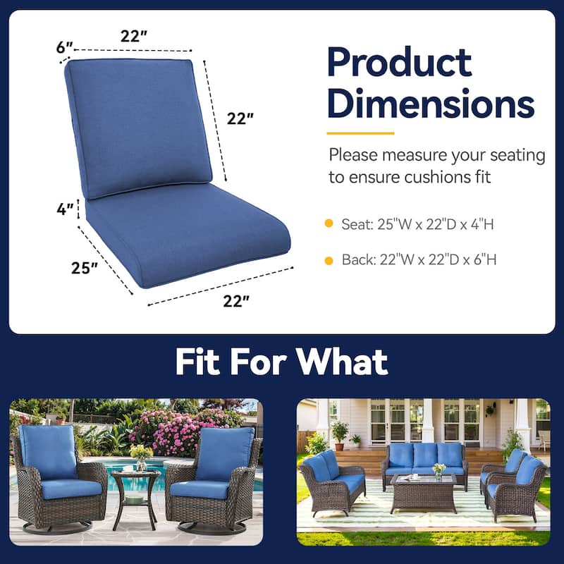 Outdoor Chair Cushions Deep Seat Cushions Set