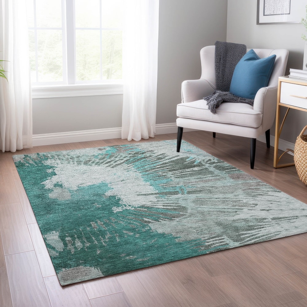 Machine Washable Indoor/ Outdoor Chantille Modern Burst Rug