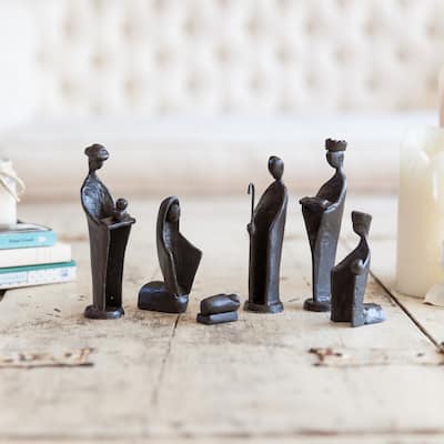6 pc. Iron Nativity Set, Family & Kings - Easter or Christmas Gift