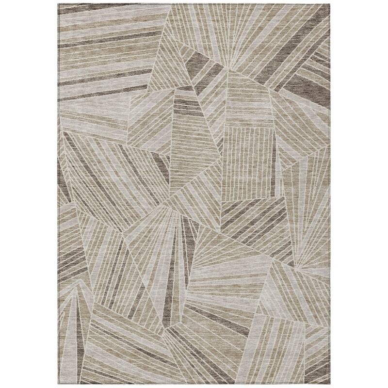 HomeRoots Geometric Transitional Rectangle Outdoor Rug