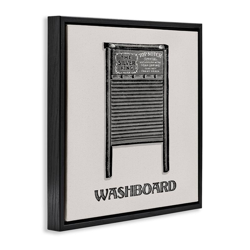 Stupell Timeless Antique Washboard Framed Floater Canvas Wall Art Design By Val Rhodes