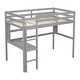 preview thumbnail 10 of 11, Grey Twin Size Wood Loft Bed with Desk, Shelves, and Guardrail